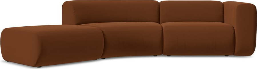 Oranžová/hnědá sametová lenoška (levý roh) Ekahi – Makamii