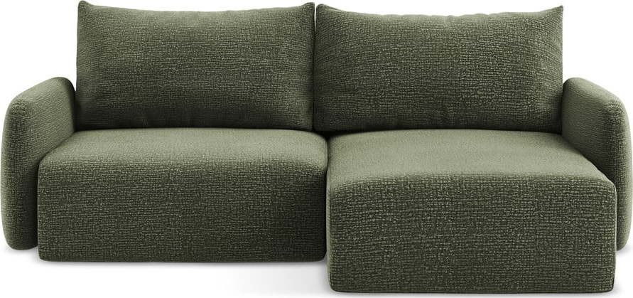 Zelená rozkládací/s úložným prostorem rohová pohovka (pravý roh) Kalena – Makamii