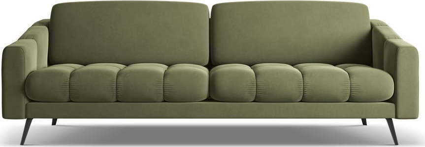 Zelená sametová pohovka 238 cm Nalu – Makamii