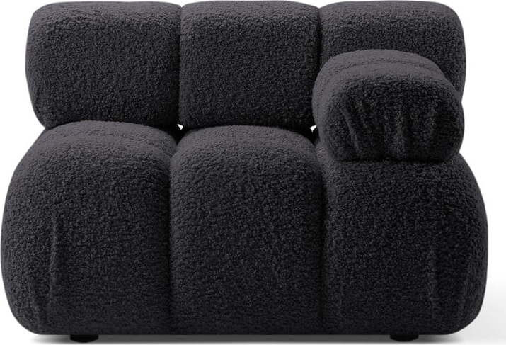 Antracitový modul pohovky z textilie bouclé (pravý roh) Bellis – Micadoni Home