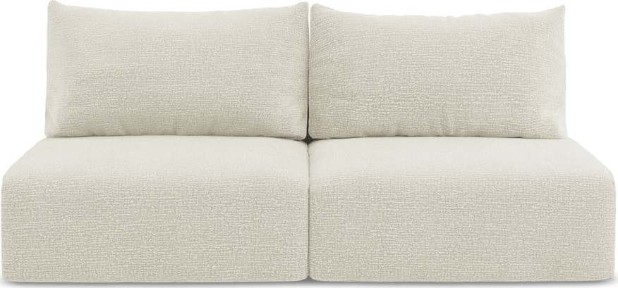 Krémová rozkládací/s úložným prostorem pohovka 216 cm Kalena – Makamii