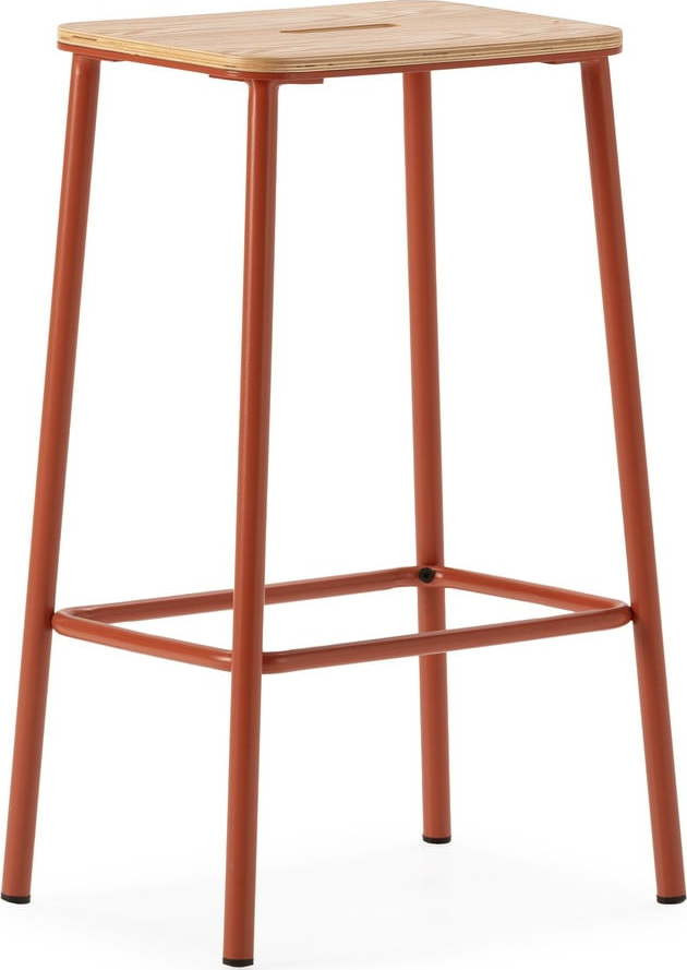 Barové židle v sadě 2 ks v cihlové barvě (výška sedáku 65 cm) Abba – Marckeric