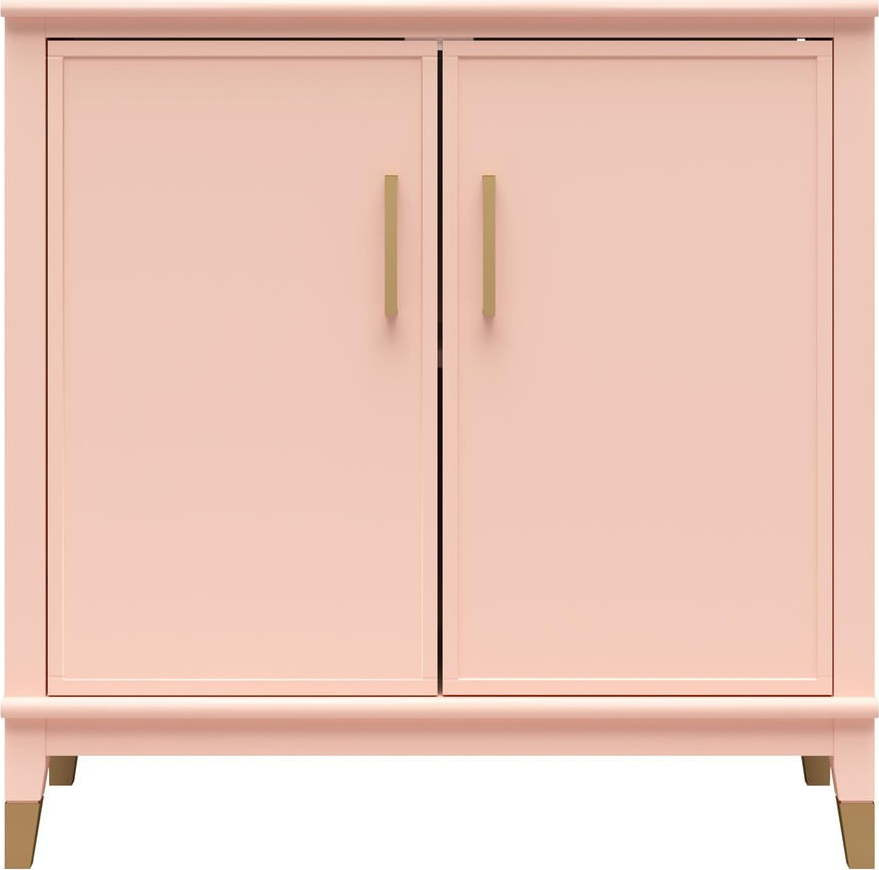 Růžová skříňka 86x85x41 cm Westerleigh – CosmoLiving by Cosmopolitan