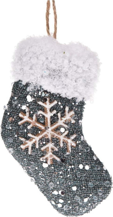 Tmavě modrá závěsná dekorace ve tvaru ponožky Dakls