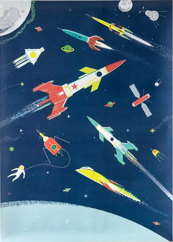 Dětská dekorace Glow in the Dark Space Age – Rex London