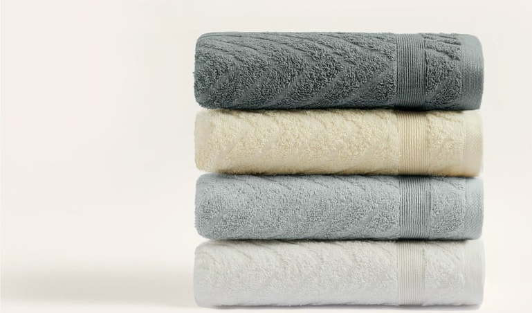 Žluto-šedé froté bavlněné ručníky v sadě 4 ks 50x90 cm – Foutastic