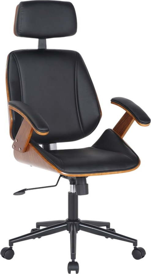 Černá kancelářská židle z imitace kůže Visby – Tomasucci