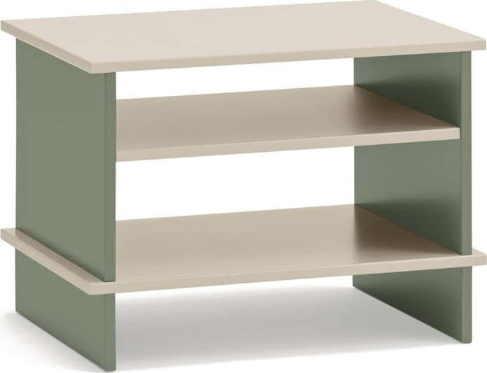 Zeleno-krémový noční stolek s poličkami Inari – Teulat