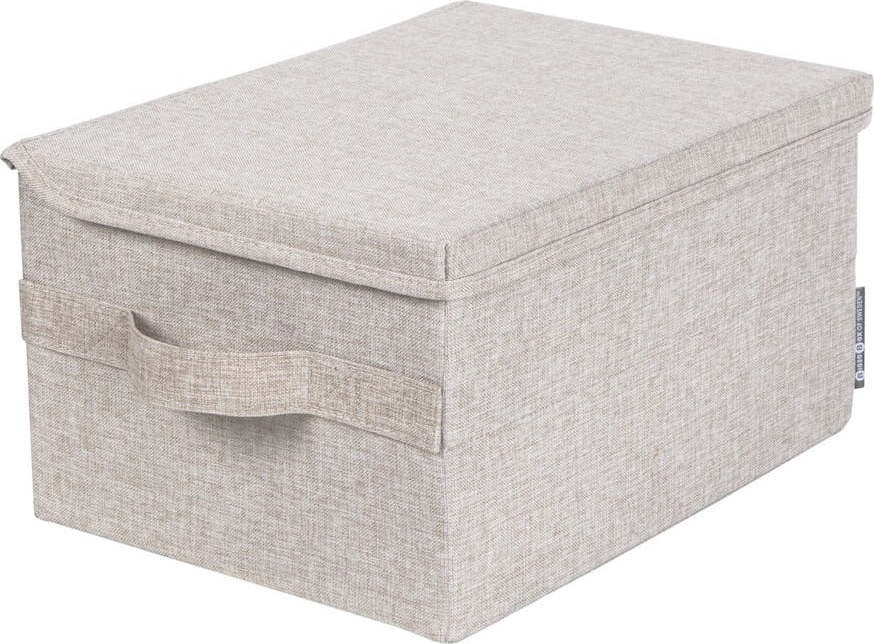 Béžový látkový úložný box s víkem 35x19x26 cm Soft Storage – Bigso Box of Sweden