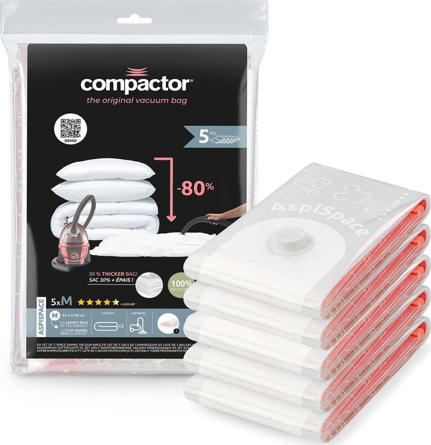Vakuové pytle v sadě 5 ks Premium Valve M – Compactor