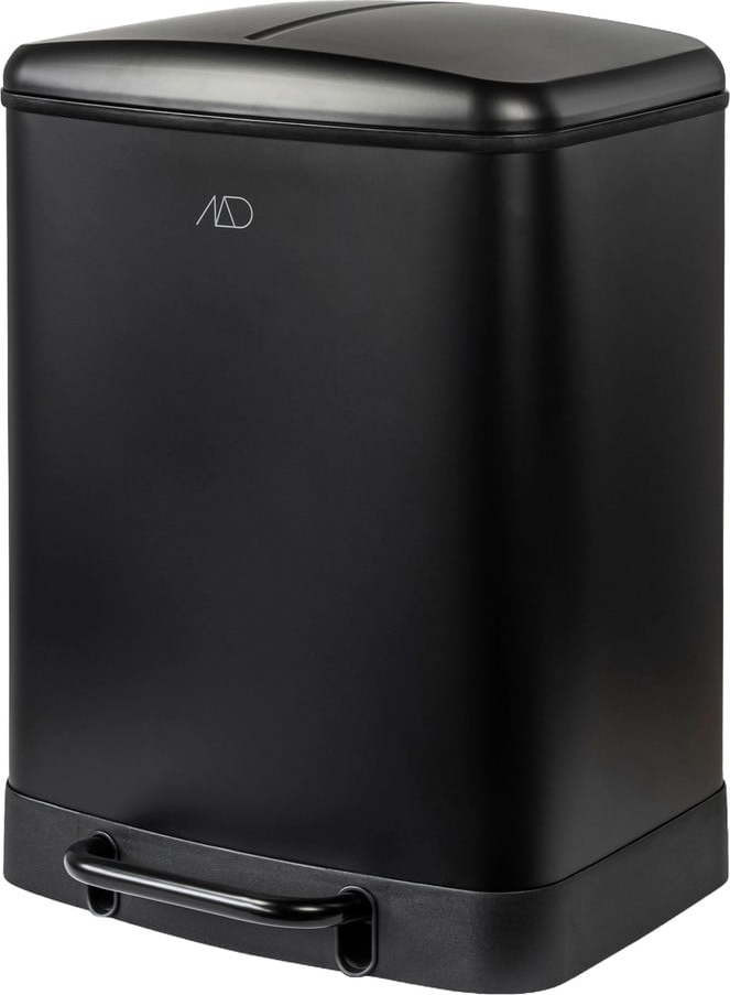 Černý kovový pedálový odpadkový koš na tříděný odpad 24 l Wonda – Mette Ditmer Denmark