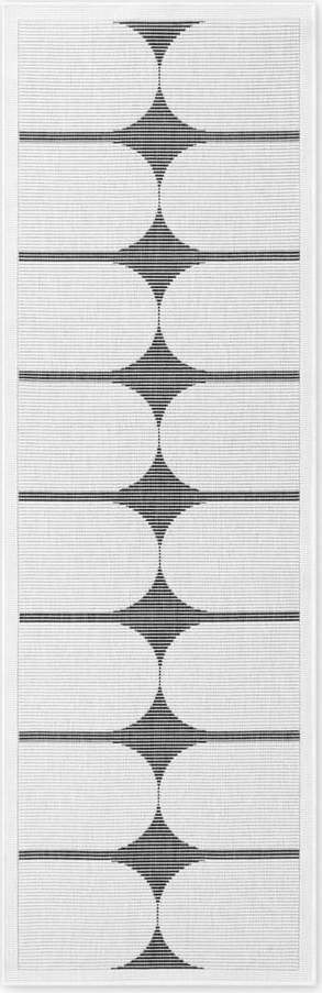 Černobílý vnitřní a venkovní běhoun 80x250 cm Duet Bowen – NORTHRUGS