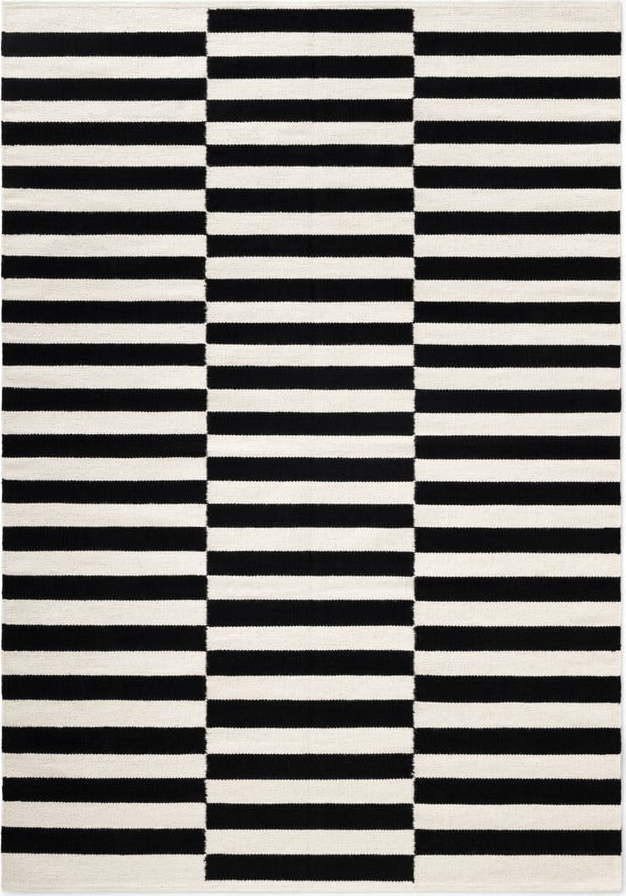 Černo-bílý oboustranný ručně tkaný vlněný koberec 160x230 cm Donna – Hanse Home