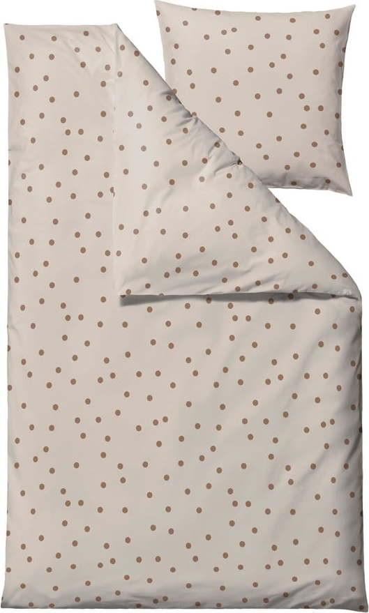 Hnědé povlečení na jednolůžko z bavlněného saténu 140x200 cm Solaris – Södahl