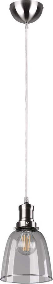 Závěsné svítidlo ve stříbrné barvě se skleněným stínidlem ø 14 cm Vita – Trio