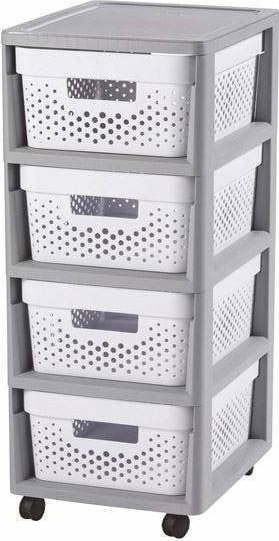 Bílo-šedý plastový pojízdný regál 29,5x65,5 cm Infinity – Curver
