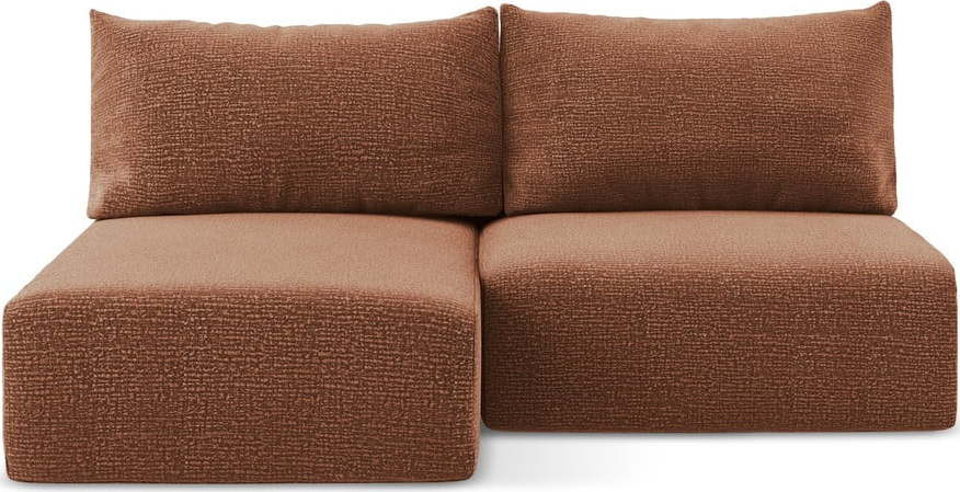 Rozkládací/s úložným prostorem rohová pohovka v cihlové barvě (levý roh) Kalena – Makamii