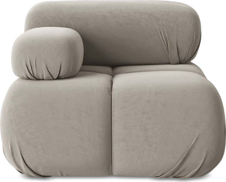 Béžový sametový modul pohovky (levý roh) Lokua – Makamii