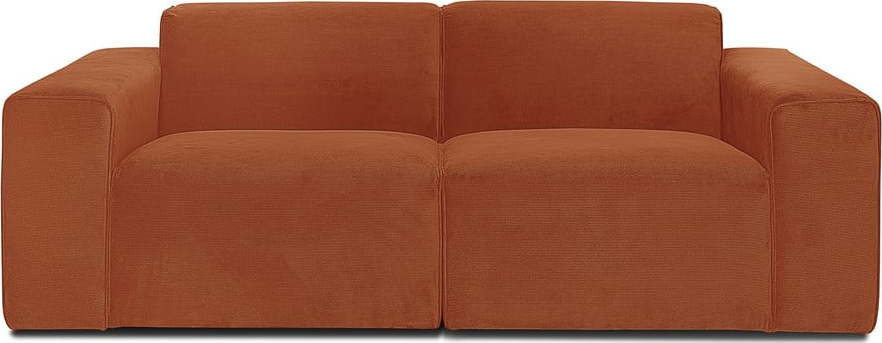 Oranžová manšestrová pohovka 202 cm Sting - Scandic