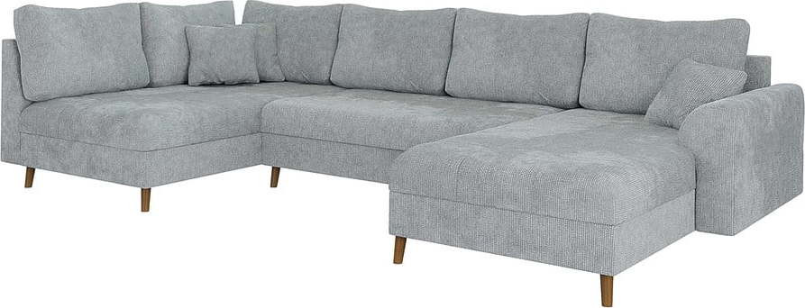 Světle šedá rohová pohovka (pravý roh/do