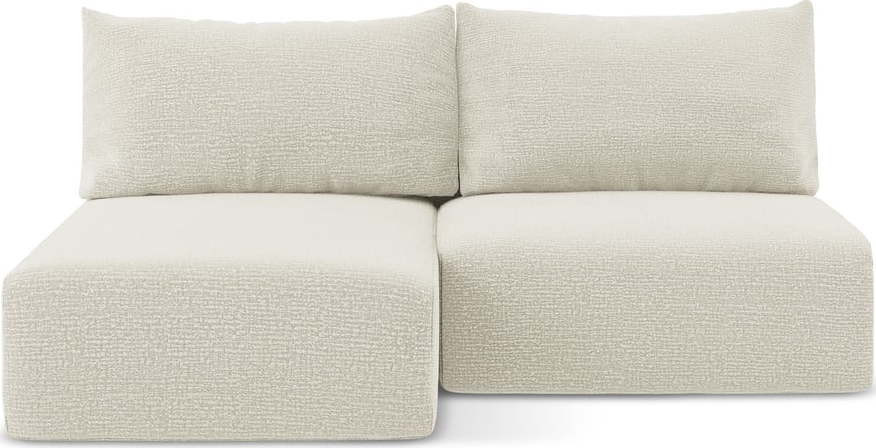 Krémová rozkládací/s úložným prostorem rohová pohovka (levý roh) Kalena – Makamii