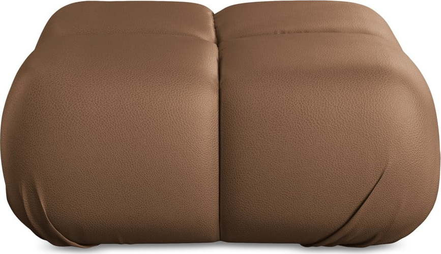 Hnědá modulární podnožka z imitace kůže Lokua – Makamii