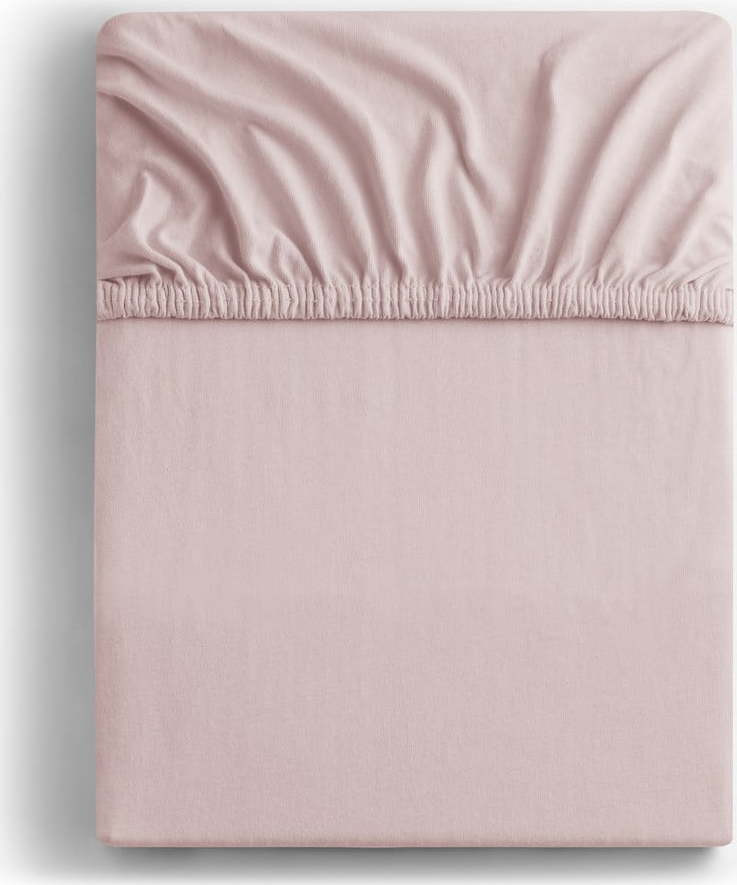 Světle fialové elastické džersejové prostěradlo DecoKing Amber Collection, 120/140 x 200 cm