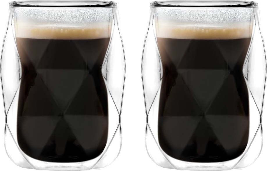 Dvoustěnné hrnky na espresso v sadě 2 ks 100 ml Geo – Vialli Design