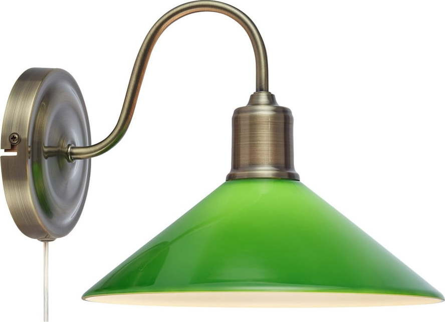 Nástěnné svítidlo v zeleno-mosazné barvě Vela – Markslöjd