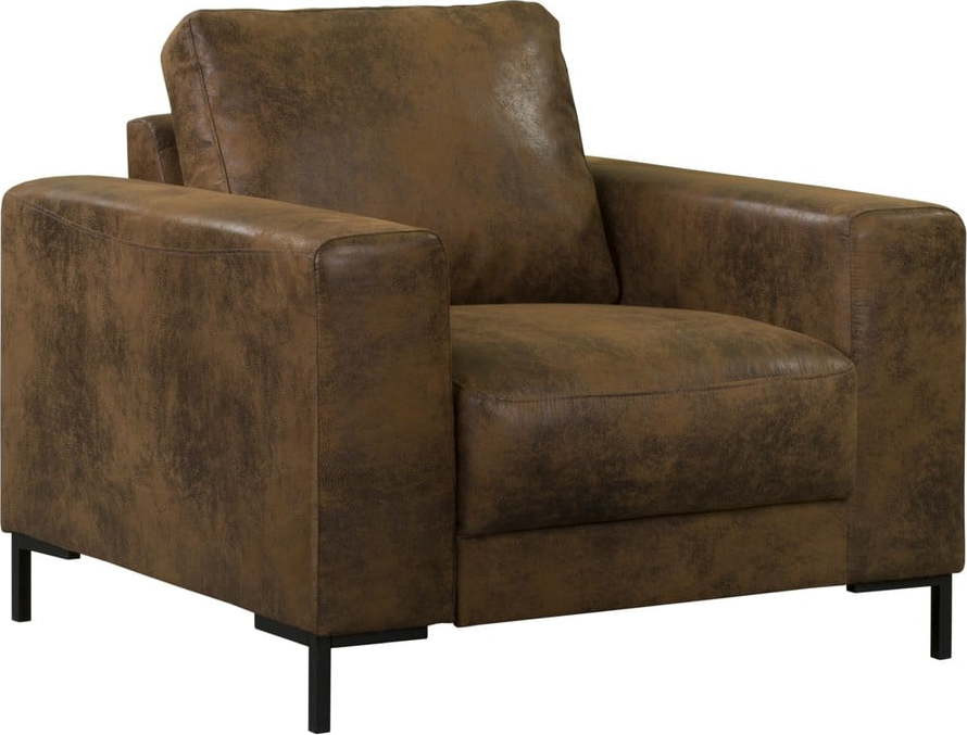 Hnědé křeslo z imitace kůže Lofty Lilly – Miuform
