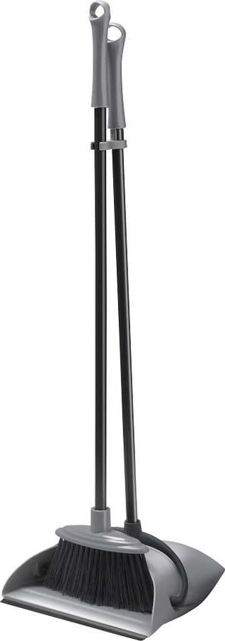 Šedo-černá lopatka na smetí s dlouhou násadou Addis Dust