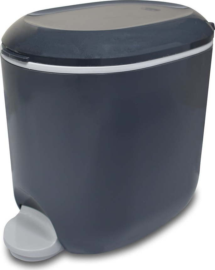 Tmavě šedý nášlapný plastový odpadkový koš 3,5 l – Addis