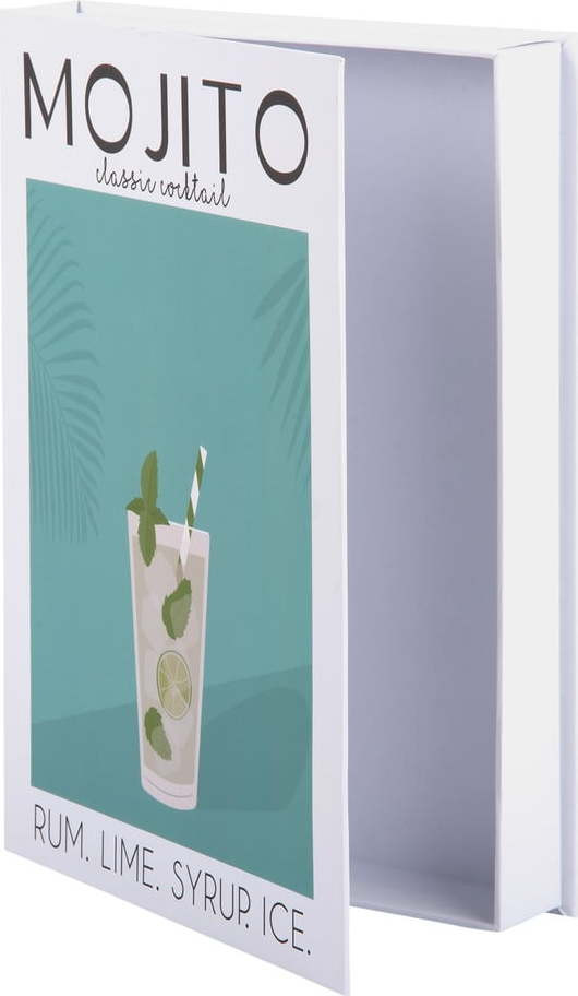 Bílo-zelený dekorativní papírový úložný box 18x4x25 cm Mojito – PT LIVING