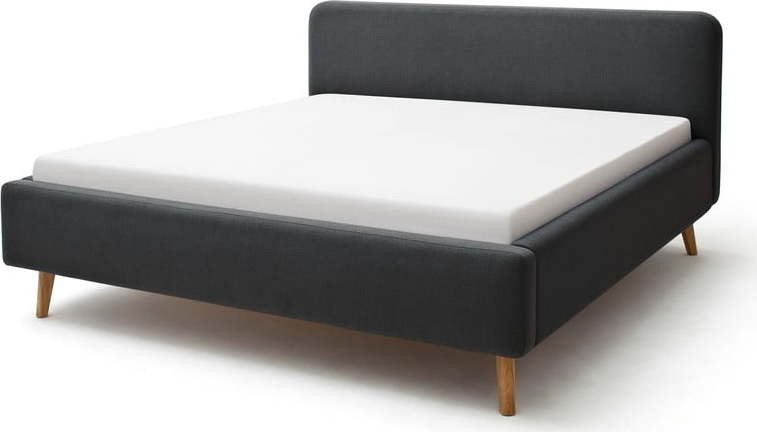 Tmavě šedá čalouněná dvoulůžková postel 180x200 cm Mattis – Meise Möbel