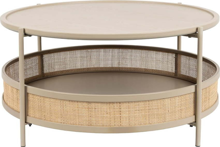 Kulatý konferenční stolek v béžovo-přírodní barvě ø 80 cm Makoto – White Label