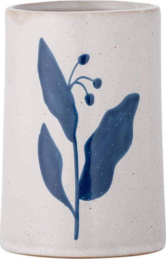 Bílo-modrý kameninový kelímek na zubní kartáčky Aurora – Bloomingville