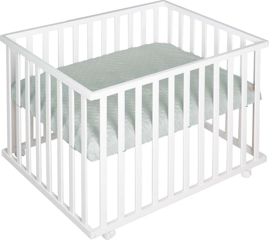 Bílá dětská ohrádka na kolečkách 100x75 cm Style – Roba