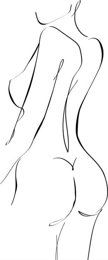 Černobílý plakát WOOOD Female, 45,4 x 65,4 cm