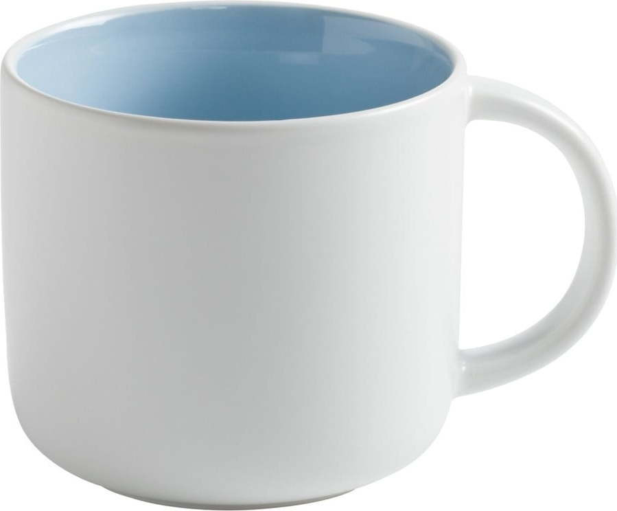 Bílý porcelánový hrnek s modrým vnitřkem Maxwell & Williams Tint, 440 ml