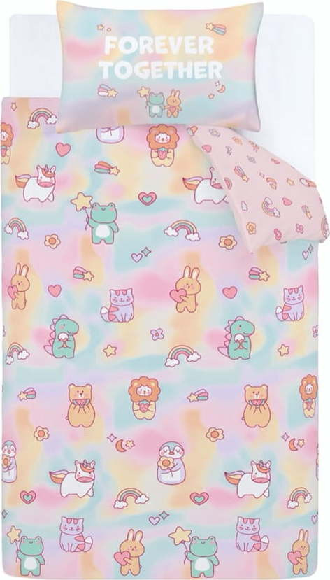 Růžové dětské povlečení na jednolůžko 135x200 cm Forever Together – Catherine Lansfield