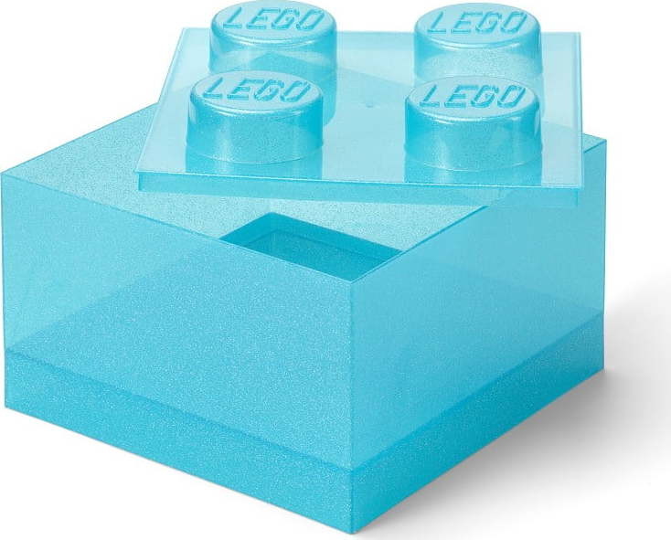Světle modrý plastový dětský úložný box 25x25x18 cm – LEGO®