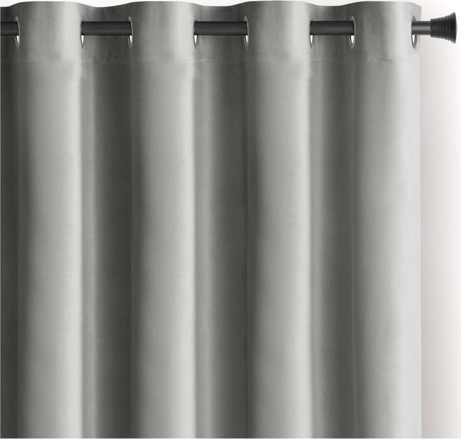 Světle šedý sametový dimout závěs 140x270 cm Eyelets – Restilo