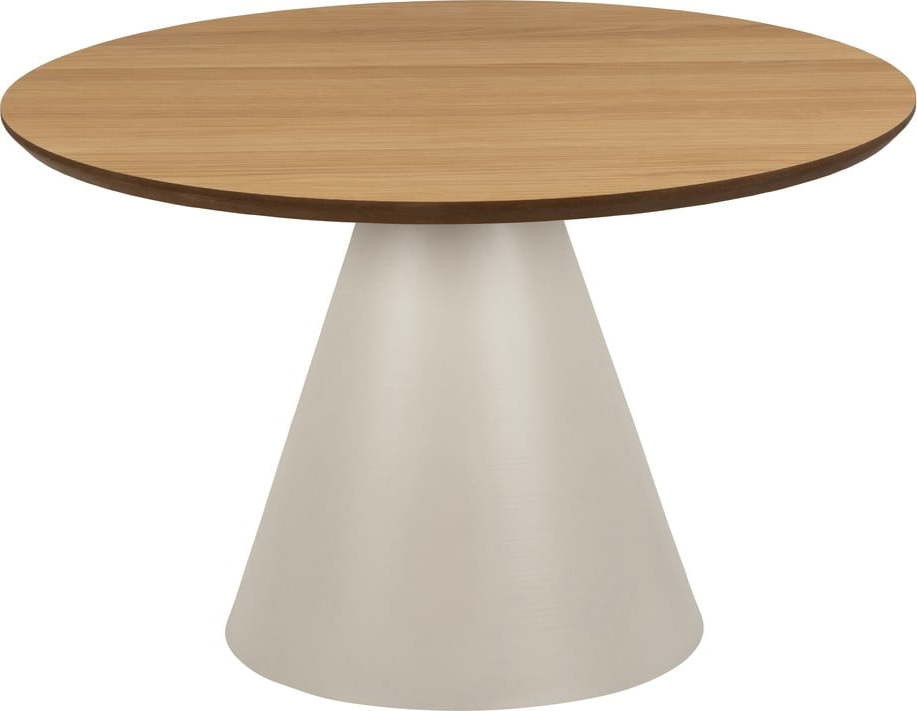 Kulatý konferenční stolek s deskou v dubovém dekoru v krémovo-přírodní barvě ø 65 cm Soli – Actona