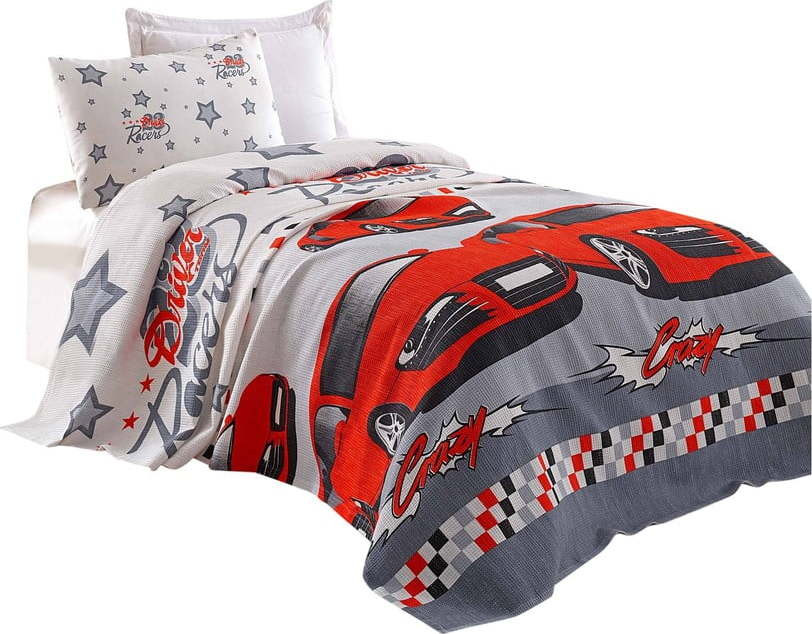 Dětský bavlněný přehoz přes postel Eponj Home Cars, 160 x 235 cm