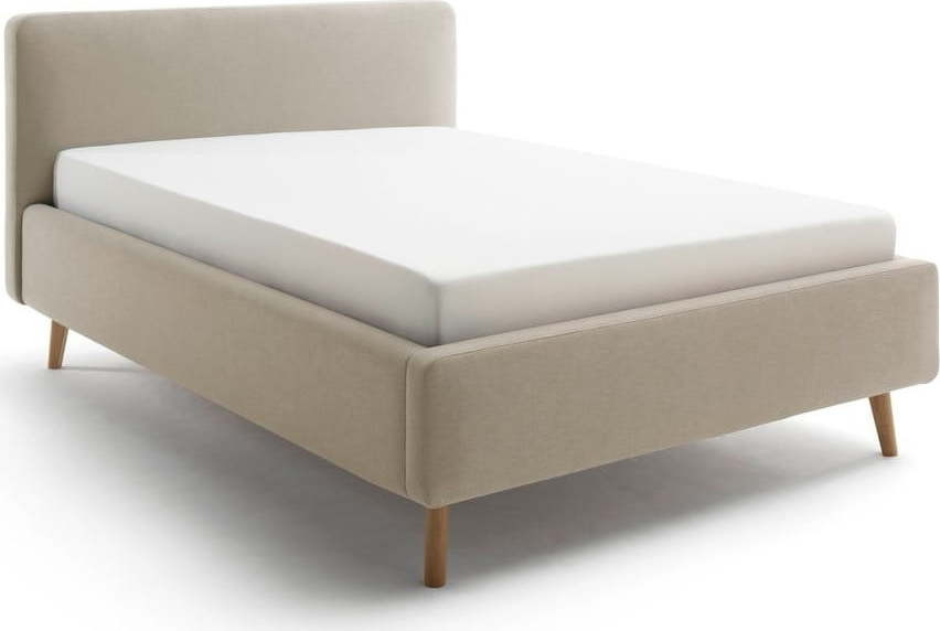 Světle hnědá čalouněná jednolůžková postel bez roštu 120x200 cm Mattis – Meise Möbel