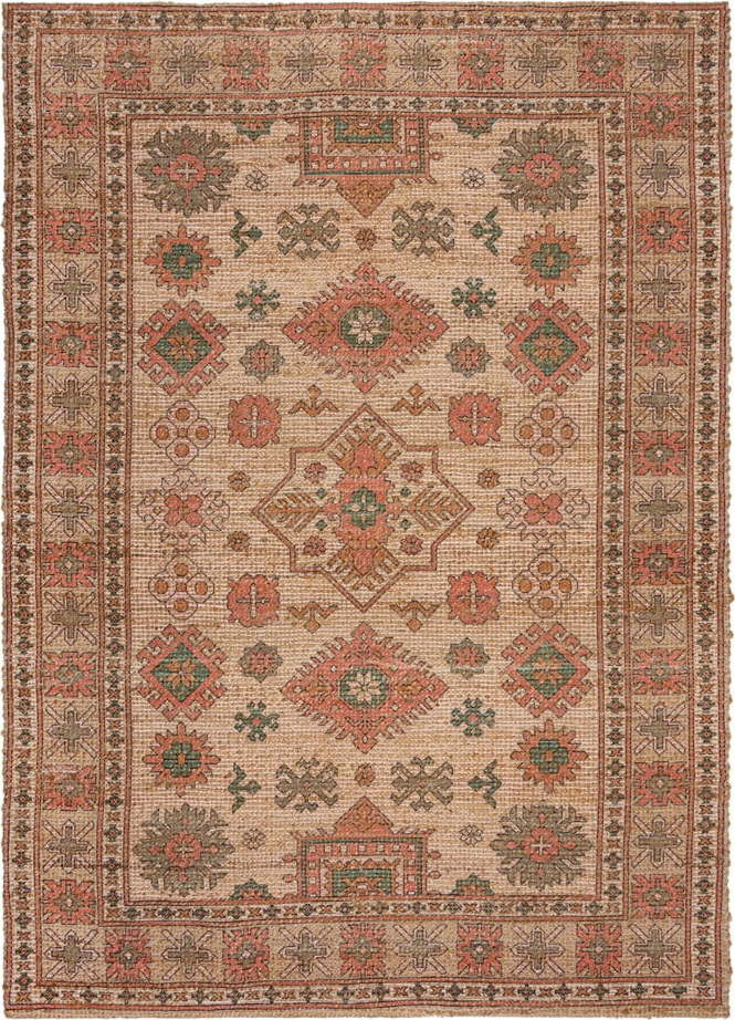 Ručně tkaný koberec s příměsí juty v růžové a terakotové barvě 160x230 cm Lana Jute – Flair Rugs