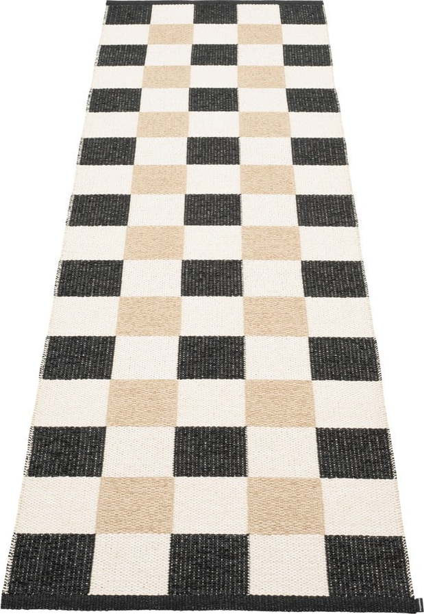 Černo-krémový vnitřní a venkovní běhoun 70x240 cm Pix Black Vanilla – Pappelina