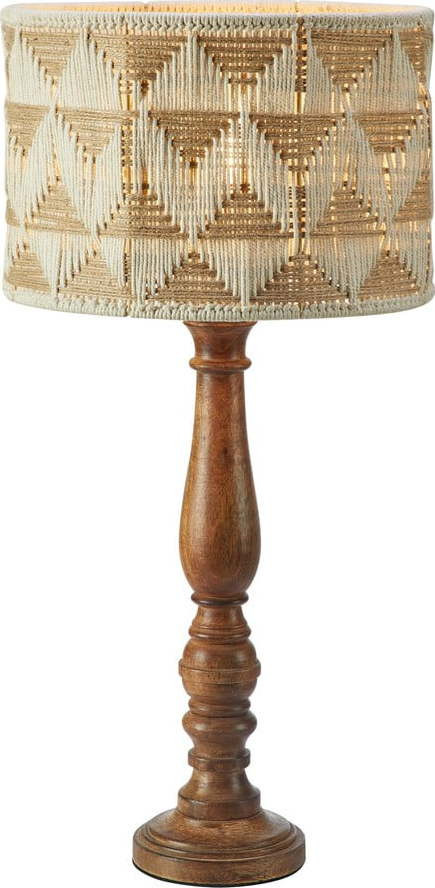 Stolní lampa se stínidlem z textilu a juty v hnědo-přírodní barvě (výška 62,5 cm) Ano – Markslöjd