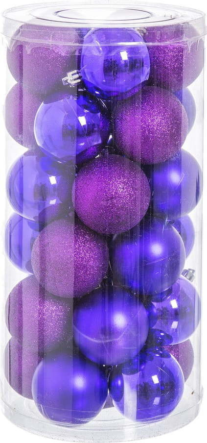 Fialové vánoční ozdoby v sadě 30 ks Casa Selección Navidad, ø 6 cm