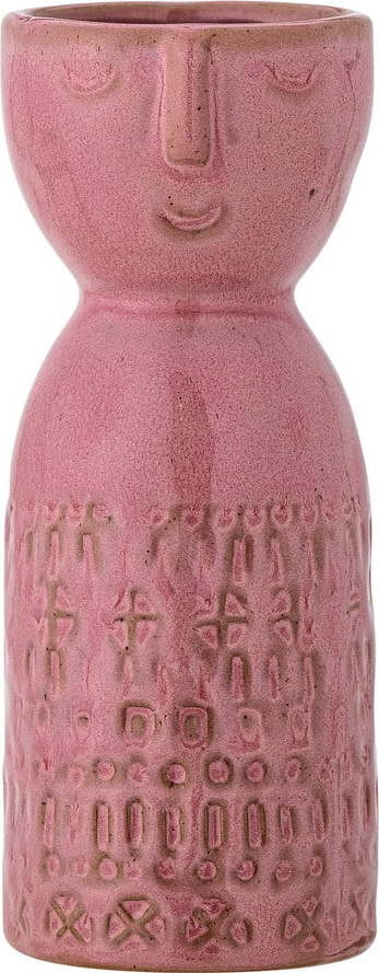 Růžová ručně vyrobená váza z kameniny (výška 14,5 cm) Embla – Bloomingville
